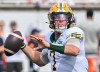 Edmonton Elks quarterback Cody Fajardo throws a pass during first-half CFL football action against the Montreal Alouettes in Montreal on Saturday, Aug. 8, 2026. THE CANADIAN PRESS/Graham Hughes