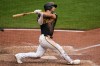 Pittsburgh Pirates' Brandon Lowe follows through on a walk-off solo home run off Detroit Tigers pitcher Kenley Jansen during the ninth inning of a baseball game in Pittsburgh, Wednesday, Aug. 19, 2026. (AP Photo/Gene J. Puskar)