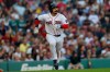 Boston Red Sox designated hitter Mickey Gasper watches his three run home run during the sixth inning of a baseball game against the Arizona Diamondbacks Wednesday, Aug. 19, 2026, in Boston. (AP Photo/CJ Gunther)