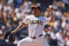 FILE - San Diego Padres starting pitcher Nestor Cortes works against a Baltimore Orioles batter during the second inning of a baseball game Sept. 3, 2025, in San Diego. (AP Photo/Gregory Bull, File)
