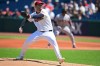 Cleveland Guardians starting pitcher Gavin Williams delivers during the first inning of a baseball game against the San Francisco Giants, Thursday, Aug. 20, 2026, in Cleveland. (AP Photo/David Dermer)