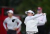 Miyu Yamashita, of Japan, watches her tee shot on the first hole during the first round at the CPKC Canadian Women's Open LPGA golf tournament in Edmonton on Thursday, August 20, 2026. THE CANADIAN PRESS/Darryl Dyck