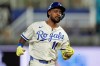 Kansas City Royals' Miakel Garcia runs to third after hitting a triple during the eighth inning of a baseball game against the Athletics, Wednesday, Aug. 19, 2026, in Kansas City, Mo. (AP Photo/Charlie Riedel)