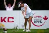 Canada's Michelle Xing of Richmond Hill, Ont., hits her tee shot on the seventh hole during the first round at the CPKC Women's Open golf tournament in Edmonton on Aug. 20, 2026. THE CANADIAN PRESS/Darryl Dyck