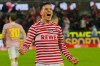 FILE - Cologne's Said El Mala celebrates after his team scored the 4th goal during the German Bundesliga soccer match between 1. FC Koeln and Hamburger SV in Cologne, Germany, Nov. 2, 2025. (AP Photo/Martin Meissner, File)