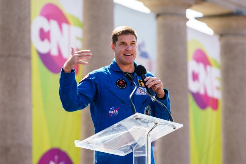 Canadian Space Agency Astronaut Jeremy Hansen speaks in the opening remarks of the Canadian National Exhibition (CNE) in Toronto, on Friday, Aug. 21, 2026. THE CANADIAN PRESS/Keito Newman