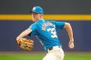 Milwaukee Brewers pitcher Jacob Misiorowski throws during the fourth inning of a baseball game against the Atlanta Braves, Friday, Aug. 21, 2026, in Milwaukee. (AP Photo/Kayla Wolf)