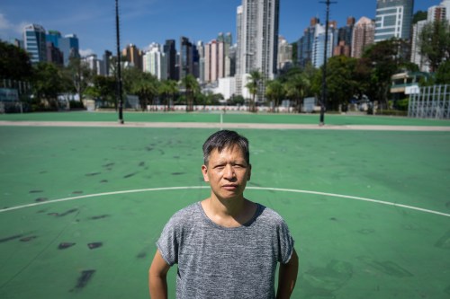 Pro-democracy activist Tang Ngok-kwan poses for photographs in Victoria Park, an area where a candlelight vigil held to commemorate the Tiananmen crackdown in Hong Kong, Saturday, July 11, 2026. (AP Photo/Chan Long Hei)