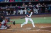 Miami Marlins' Javier Sanoja hits the game-winning RBI single during the ninth inning of a baseball game against the Washington Nationals, Friday, Aug. 21, 2026, in Miami. (AP Photo/David Santiago)