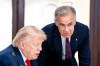 U.S. President Donald Trump and Canada’s Prime Minister Mark Carney speak at the G7 working luncheon, during the G7 summit in Evian-les-Bains, France, on Tuesday, June 16, 2026. THE CANADIAN PRESS/Christopher Katsarov