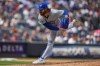 Toronto Blue Jays' Dylan Cease pitches during the fifth inning of a baseball game against the New York Yankees Saturday, Aug. 22, 2026, in New York. (AP Photo/Frank Franklin II)