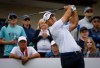 Ryan Armour, of the United States, tees off during the PGA Tour Champions golf event in Calgary, Alta., Saturday, Aug. 22, 2026.THE CANADIAN PRESS/Jeff McIntosh