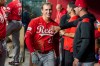 Cincinnati Reds' JJ Bleday, is all smiles after hitting a home run to complete hitting for the cycle during the sixth inning of a baseball game against the Arizona Diamondbacks, Saturday, Aug. 22, 2026, in Phoenix. (AP Photo/Darryl Webb)
