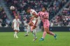 Toronto FC defender Benjamín Kuscevic (13) jumps for the ball against Inter Miami forward Germán Berterame (19) during the first half of an MLS soccer game on Saturday, Aug. 22, 2026, in Miami. (AP Photo/David Santiago)