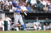 New York Mets' Luis Robert Jr. hits a home run during the third inning of a baseball game against the Chicago White Sox in Chicago, Saturday, Aug. 22, 2026. (AP Photo/Jessie Alcheh)