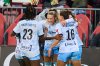 AFC Toronto forward Kaylee Hunter (11) celebrates her goal against Vancouver Rise FC during first half NSL final action in Toronto, on Saturday, Nov. 15, 2025. THE CANADIAN PRESS/Sammy Kogan