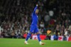Chelsea's Morgan Rogers celebrates after scoring during the English Premier League soccer match between Fulham and Chelsea in London, Monday, Aug. 24, 2026. (AP Photo/Kirsty Wigglesworth)