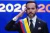 FILE - Colombia's President Abelardo de la Espriella salutes after taking the oath of office in Cali, Colombia, Aug. 7, 2026. (AP Photo/Matias Delacroix, File)