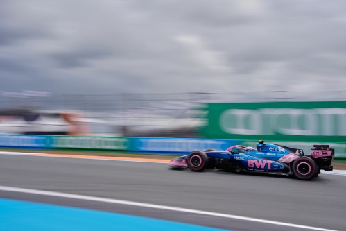 Alpine driver Franco Colapinto of Argentina in action during the first free practice for the Formula One Dutch Grand Prix in Zandvoort , Netherlands, Friday, Aug. 21, 2026. (AP Photo/Darko Bandic)