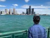 City Councillor Renaldo Agostino looks at the Detroit skyline across the Detroit River Monday, Aug. 24, 2026, in Windsor, Ontario (AP Photo/Mike Householder)