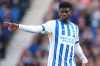 FILE - Brighton's Carlos Baleba directs play during the English Premier League soccer match between Brighton and Hove Albion and Fulham at the Amex Stadium in Brighton, England, March 8, 2025. (AP Photo/Dave Shopland, File)