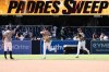 From leftSan Diego Padres' Xander Bogaerts, Jackson Merrill and Jase Bowen celebrate after the team defeated the Minnesota Twins in a baseball game Sunday, Aug. 23, 2026, in San Diego. (AP Photo/Derrick Tuskan)