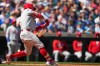 Philadelphia Phillies' Kyle Schwarber hits a three-run home run against Seattle Mariners starting pitcher Bryan Woo during the second inning of a baseball game, Wednesday, Aug. 26, 2026, in Seattle. (AP Photo/Lindsey Wasson)