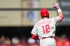 Philadelphia Phillies' Kyle Schwarber jogs the bases after hitting a three-run home run against Seattle Mariners starting pitcher Bryan Woo during the second inning of a baseball game, Wednesday, Aug. 26, 2026, in Seattle. (AP Photo/Lindsey Wasson)