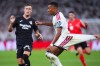 Real Sociedad's Jon Aramburu pulls back Real Madrid's Kylian Mbappe during the La Liga soccer match between Real Madrid and Real Sociedad in Madrid, Spain, Wednesday, Aug. 26, 2026. (AP Photo/Manu Fernandez)