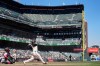 San Francisco Giants' Rafael Devers, second from left, watches his two-run home run next to Cincinnati Reds catcher Jose Trevino, left, during the fifth inning of a baseball game, Wednesday, Aug. 26, 2026, in San Francisco. (AP Photo/Jeff Chiu)