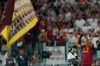 Roma's Donyell Malen celebrates after scoring during the Italian Serie A soccer match between Roma and Fiorentina, in Rome, Monday, Aug. 24, 2026. (AP Photo/Gregorio Borgia)