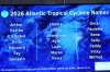 FILE - The 2026 Atlantic Tropical Cyclone Names are displayed at the National Hurricane Center on the first day of hurricane season, June 1, 2026, in Miami. (AP Photo/Lynne Sladky, File)