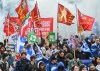 People participate in an independence march in Montreal, Saturday, Oct. 25, 2025, during an event to mark the 30th anniversary of the 1995 Quebec referendum. THE CANADIAN PRESS/Graham Hughes