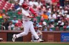 St. Louis Cardinals' Blaze Jordan hits a three-run home run during the second inning of a baseball game against the Baltimore Orioles Thursday, Aug. 27, 2026, in St. Louis. (AP Photo/Jeff Roberson)