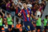 Barcelona's Rodrigo gestures during a Spanish La Liga soccer match between Barcelona and Athletic in Barcelona, Spain, Thursday, Aug. 27, 2026. (AP Photo/Joan Monfort)