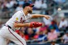 Atlanta Braves pitcher Chris Sale delivers to a Los Angeles Dodgers batter during the first inning of a baseball game, Thursday, Aug. 27, 2026, in Atlanta. (AP Photo/Erik S. Lesser)