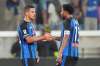 Atalanta's Nikola Krstovic celebrates after scoring 2-1 during the Serie A soccer match between Atalanta and Sassuolo in Bergamo, Italy, Sunday, Aug. 23, 2026. (Spada/LaPresse via AP)