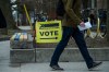Elections Canada signage is seen at an advance polling location in Toronto on Friday, April 18, 2025. THE CANADIAN PRESS/Laura Proctor