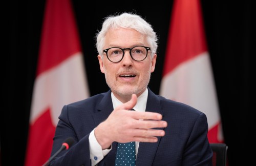 Privacy Commissioner Philippe Dufresne responds to a question during a news conference in Ottawa, Wednesday, May 6, 2026. THE CANADIAN PRESS/Adrian Wyld