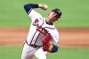FILE - Atlanta Braves pitcher Hurston Waldrep delivers in the first inning of a baseball game against the St. Louis Cardinals, July 2, 2026, in Atlanta. (AP Photo/Colin Hubbard, File)