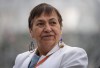 Joan Phillip, NDP candidate for Vancouver-Mount Pleasant in the provincial byelection, attends a gathering after the second annual Missing and Murdered Indigenous Men, Boys and 2S+ Memorial March, in Vancouver, on Friday, June 9, 2023. THE CANADIAN PRESS/Darryl Dyck