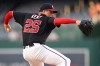 Washington Nationals starting pitcher Jackson Kent throws during the first inning of a baseball game against the Miami Marlins, Friday, Aug. 28, 2026, in Washington. (AP Photo/John McDonnell)