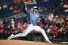 Washington Nationals pitcher Cade Cavalli throws during the third inning of a baseball game against the Miami Marlins, Saturday, Aug. 29, 2026, in Washington. (AP Photo/Nick Wass)