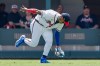 Atlanta Braves right fielder Ronald Acuña Jr. catches a fly ball hit by Colorado Rockies' Brett Sullivan during the second inning of a baseball game, Sunday, Aug. 30, 2026, in Atlanta. (AP Photo/Erik S. Lesser)