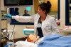 Nursing student Maribel Gonzalez Guzman checks a patient manikin in the simulation lab at Forsyth Technical Community College in Winston-Salem, N.C., Thursday, Aug. 20, 2026. (AP Photo/Chuck Burton)