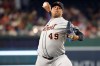 FILE - Detroit Tigers pitcher Carlos Hernandez throws during the seventh inning of a baseball game against the Washington Nationals, Thursday, July 3, 2025 in Washington. (AP Photo/Daniel Kucin Jr.,File)