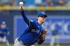 Toronto Blue Jays pitcher Shane Bieber delivers to the Tampa Bay Rays during the first inning of a baseball game Thursday, Aug. 20, 2026, in St. Petersburg, Fla. (AP Photo/Chris O'Meara)