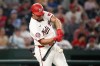Washington Nationals' Yohandy Morales hits a double during the seventh inning of a baseball game against the Atlanta Braves, Tuesday, Sept. 1, 2026, in Washington. (AP Photo/Nick Wass)