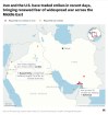 A map showing strikes from Iran and U.s. across the Middle East. (AP Digital Embed)