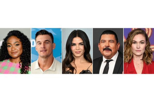 This combination of images shows Tatyana Ali, from left, Tyler Cameron, Jenna Dewan, Guillermo Rodriguez and Julia Stiles. (AP Photo)